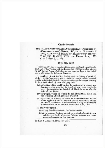 Trading with the Enemy (Custodian) (Amendment) (Czechoslovakia) Order 1945