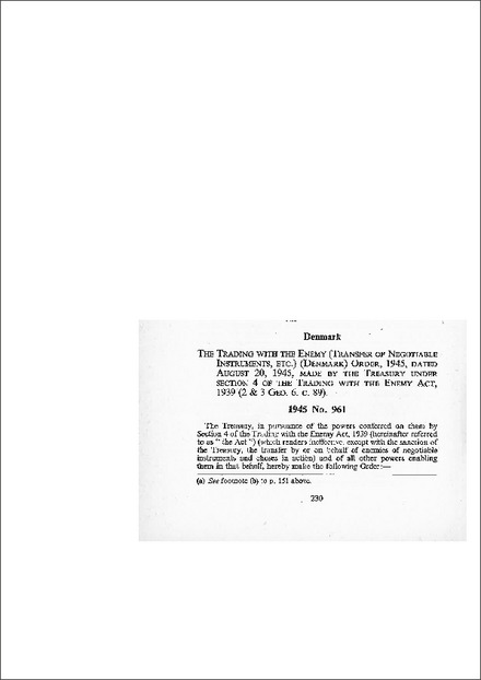 Trading with the Enemy (Transfer of Negotiable Instruments, etc) (Denmark) Order 1945