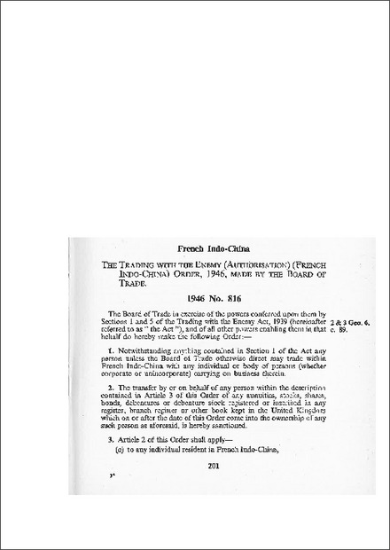 Trading with the Enemy (Authorisation) (French Indo-China) Order 1946